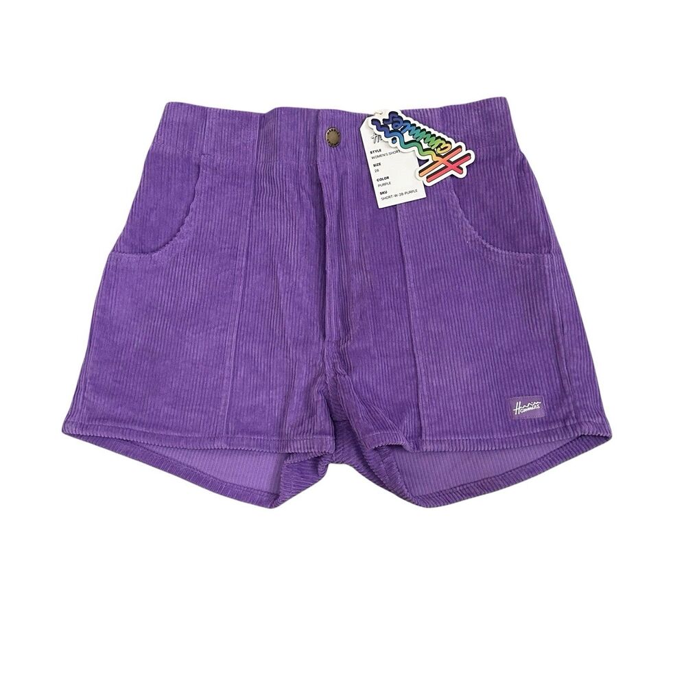 Hammies Corduroy Shorts Purple Women’s Size 28 NWT High Rise Beach Wear